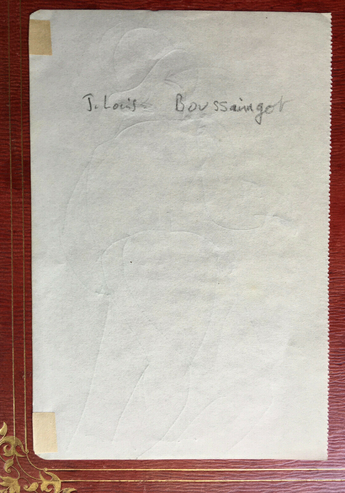 JEAN-LOUIS BOUSSINGAULT — CONQUISTADOR — DESSIN À LA MINE DE PLOMB SIGNÉ EN BAS