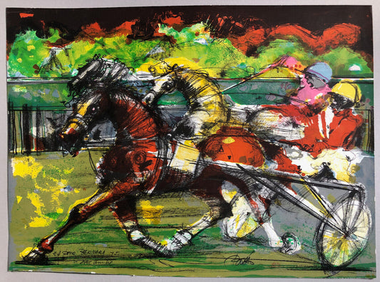 Jordi Bonàs (1937-2017) — Les Trotteurs — Lithographie signée — EA — 54 x 74 cm.