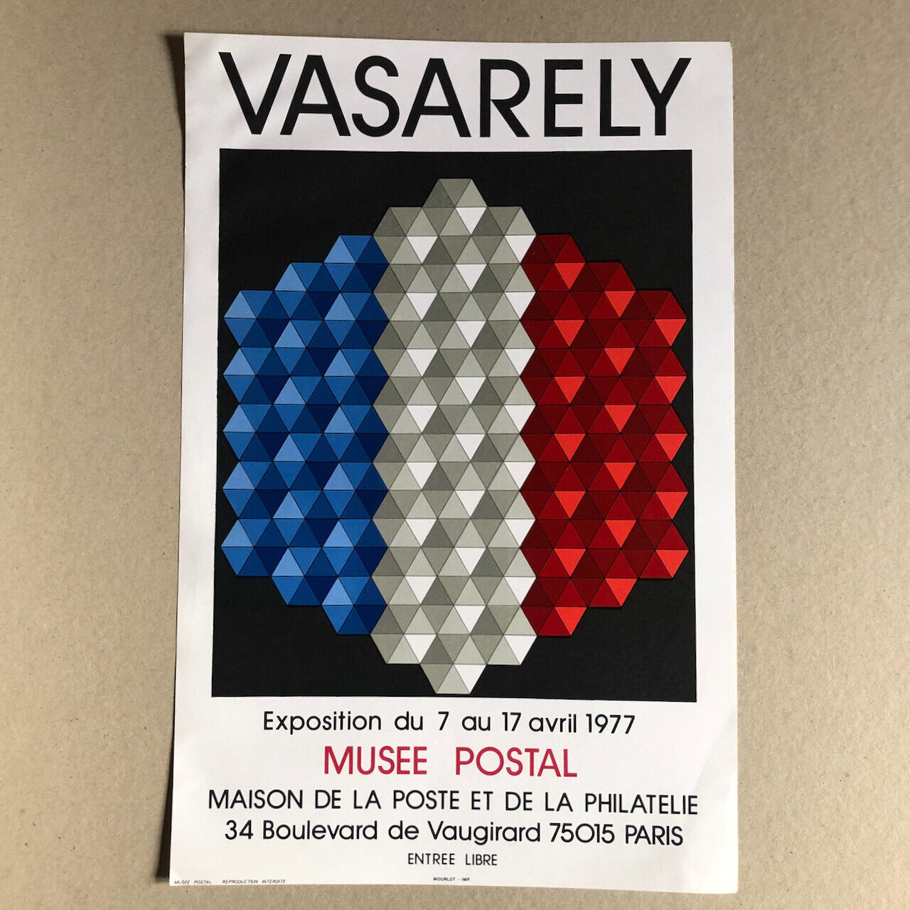 Victor Vasarely — Affiche lithographiée par Mourlot — Musée de La Poste — 1977.