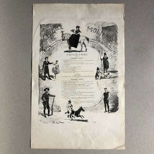 John Lewis Brown — 1 des tout premiers programmes du cirque Molier — circa 1880.