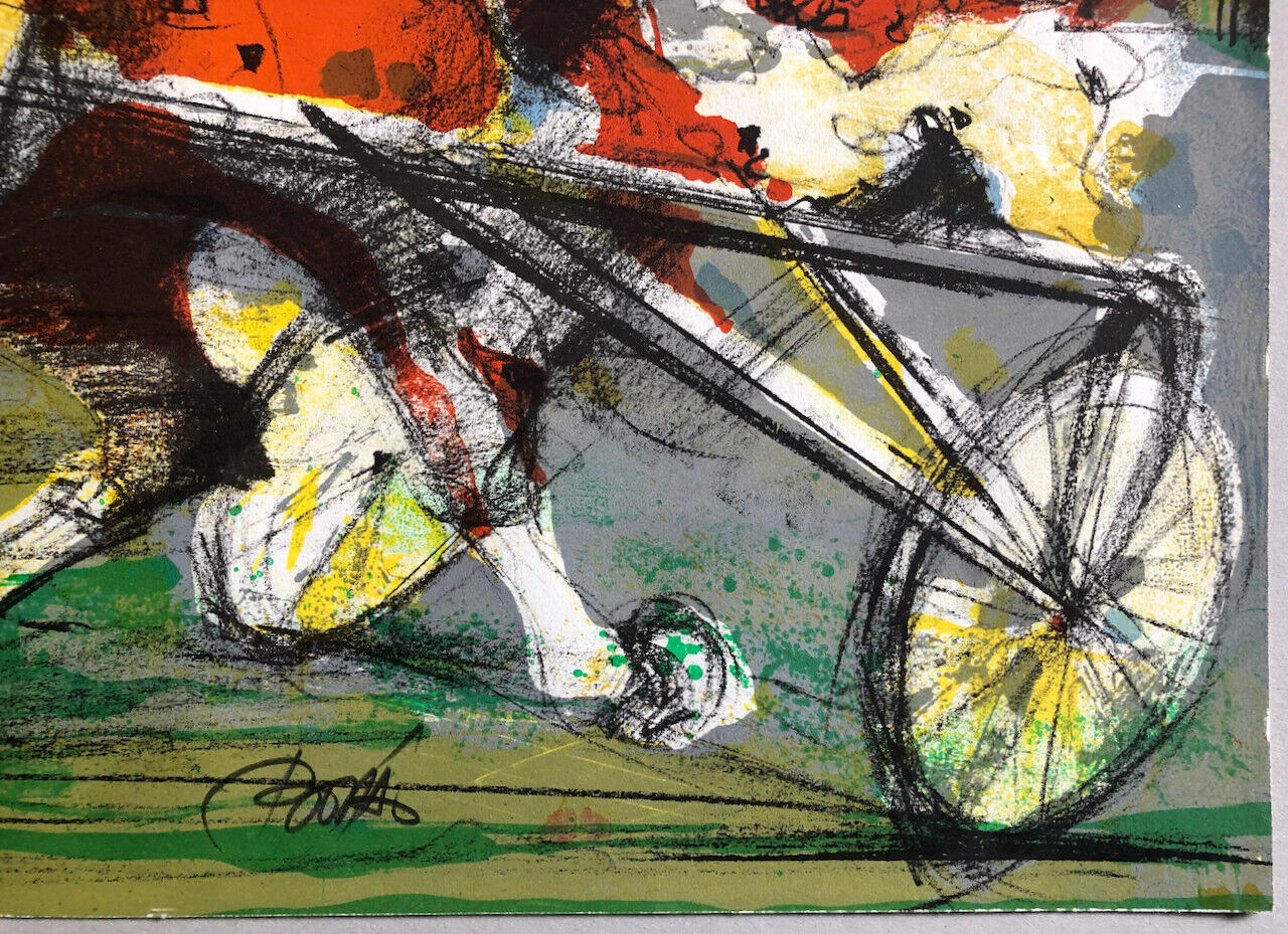 Jordi Bonàs (1937-2017) — Les Trotteurs — Lithographie signée — EA — 54 x 74 cm.