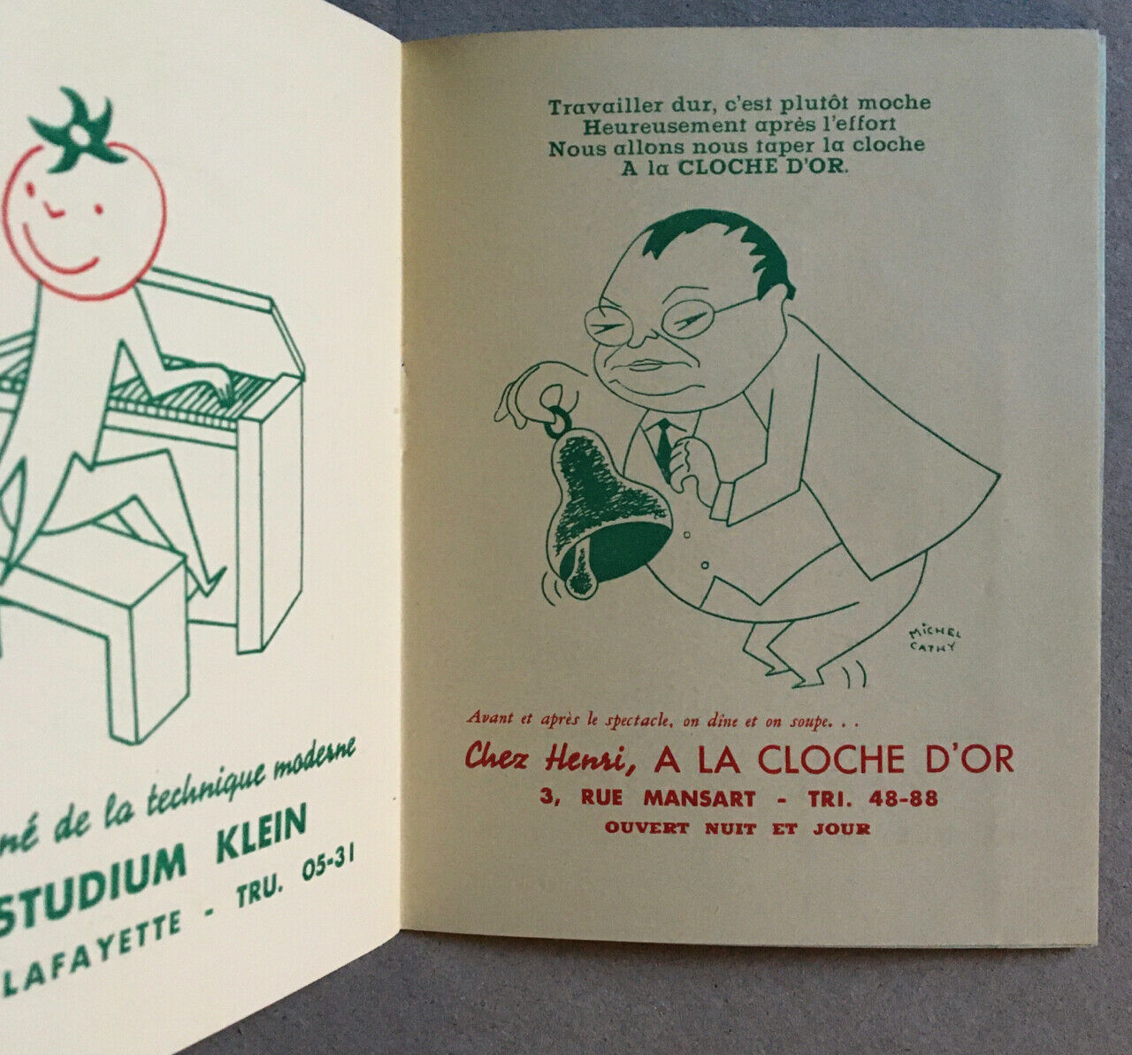 Romain Galant & Robert Rocca — La Tomate — theater-cabaret program — 1950.