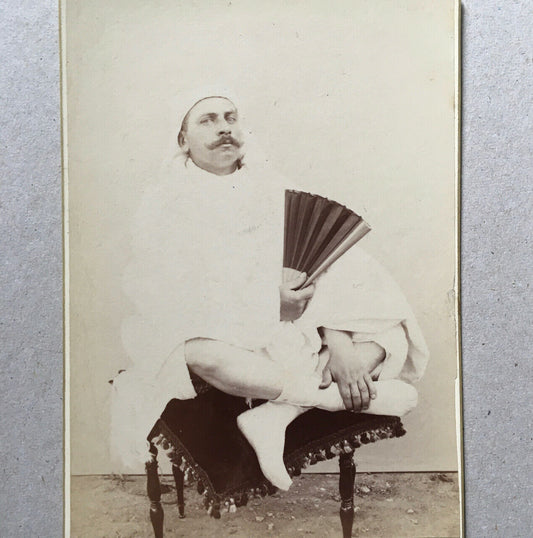 Moustached man in oriental costume — 2 x cabinet format — circa 1880.