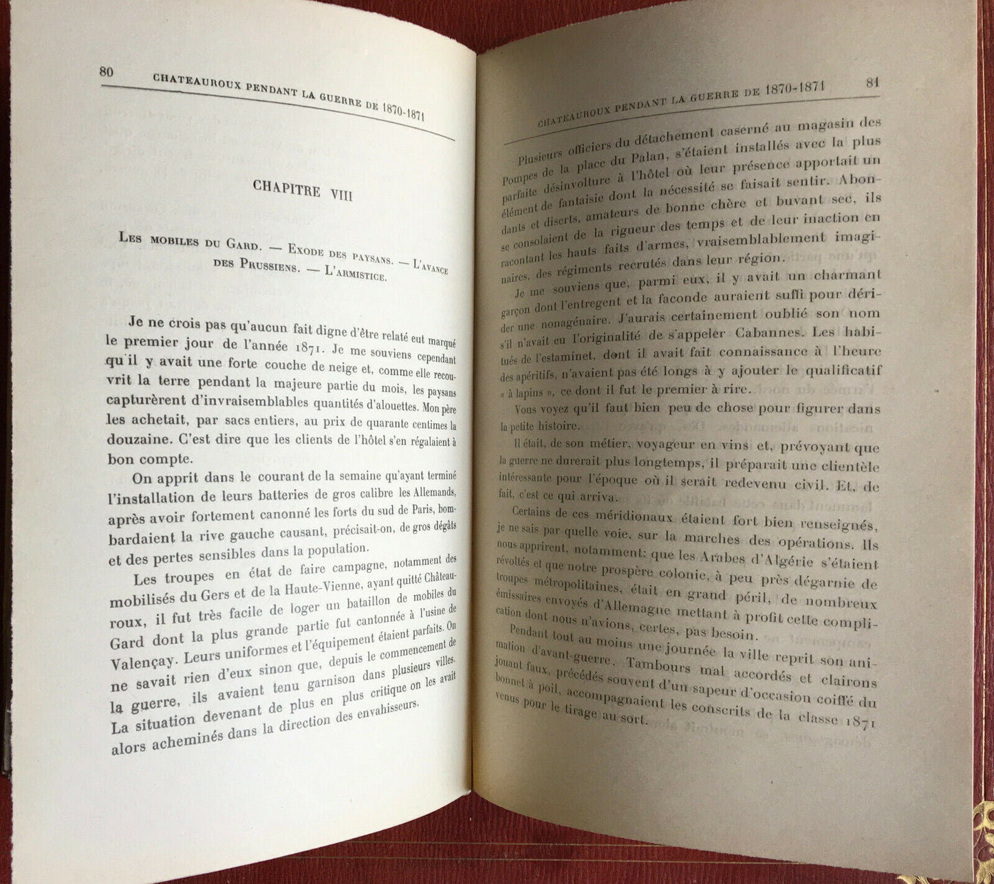 L'EXPLORATEUR COMBANAIRE - CHATEAUROUX PENDANT LA GUERRE DE 1870 - BADEL - 1928.