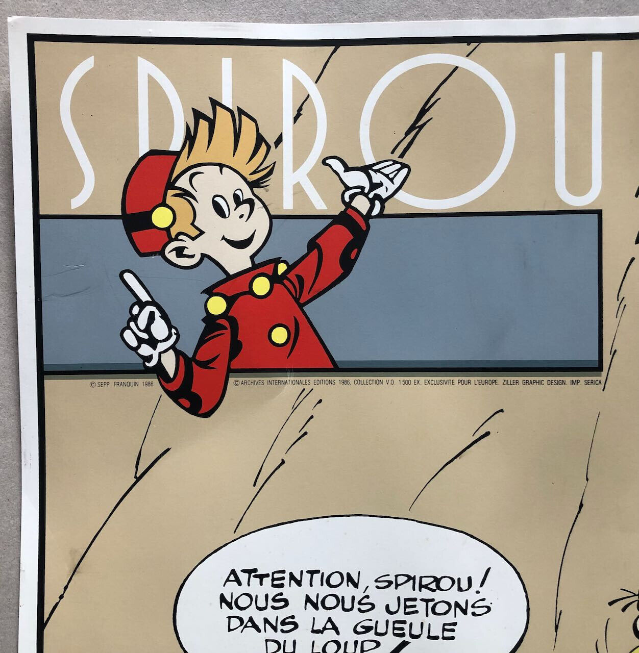Franquin — Spirou & Fantasio— Poster sérigraphie — Archives Internationales 1986