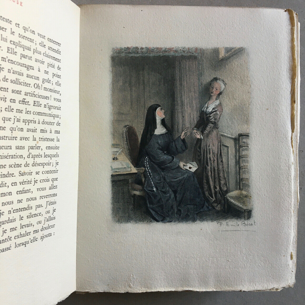 Diderot — La Religieuse — ill. Bécat — triple suite + original — Larrive — 1947.