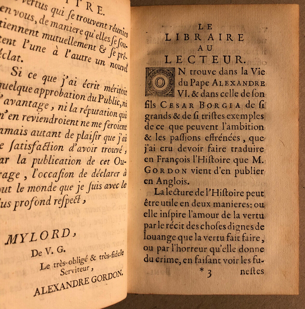 Gordon, Alexandre — La Vie du pape Alexandre VI et de son fils César Borgia — reliure aux armes — complet en 2 tomes — Mortier — 1751