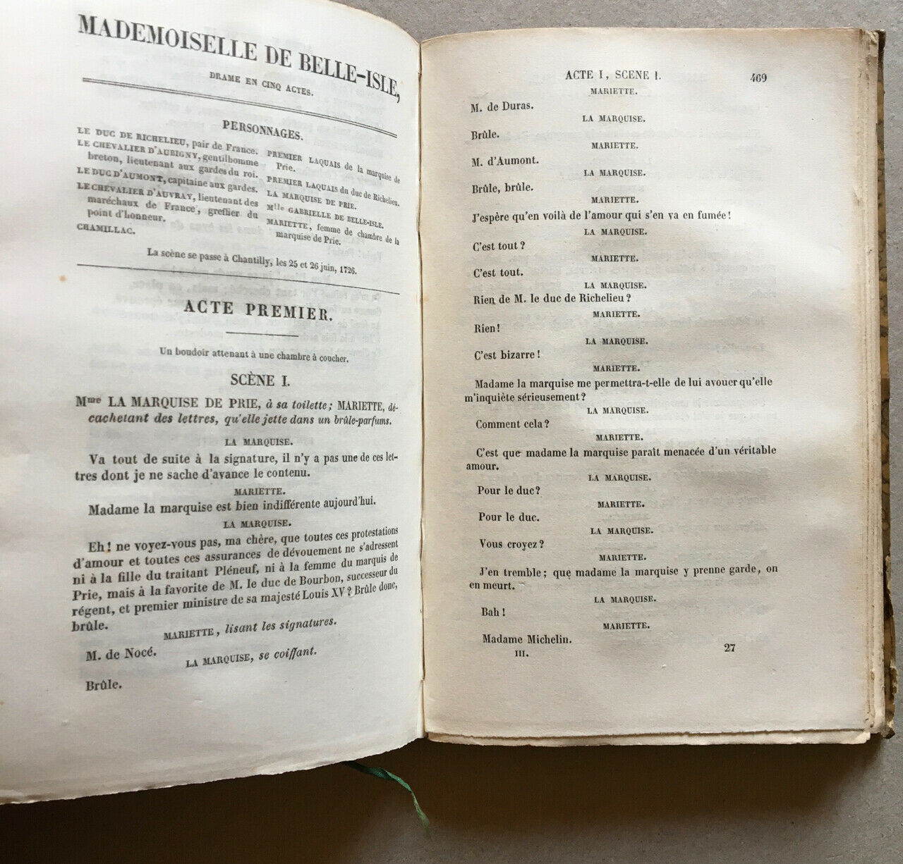 Dumas, Alexandre — Théâtre complet — 3 volumes — ex-libris Arnauldet — Gosselin — 1841