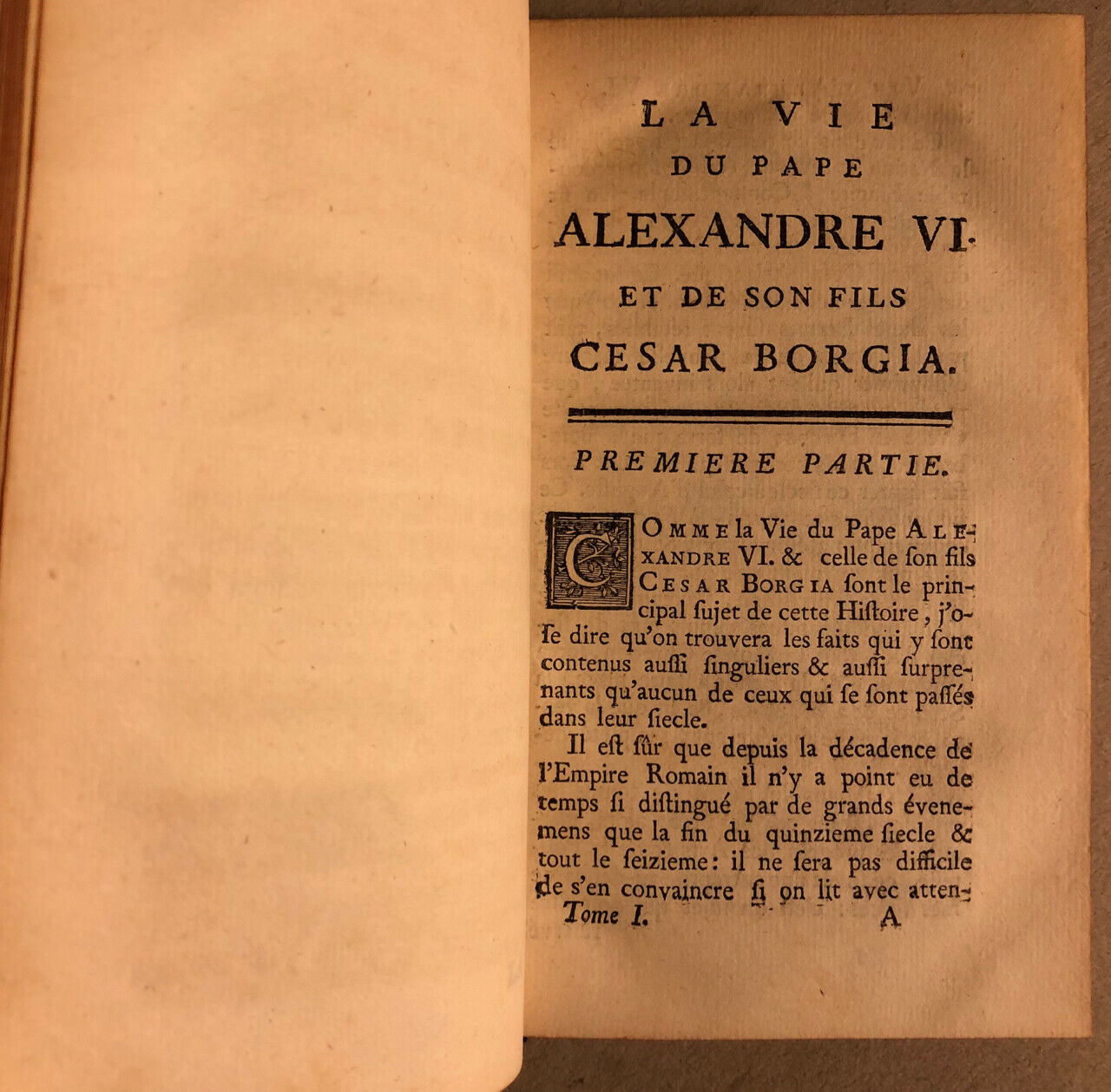 Gordon, Alexandre — La Vie du pape Alexandre VI et de son fils César Borgia — reliure aux armes — complet en 2 tomes — Mortier — 1751