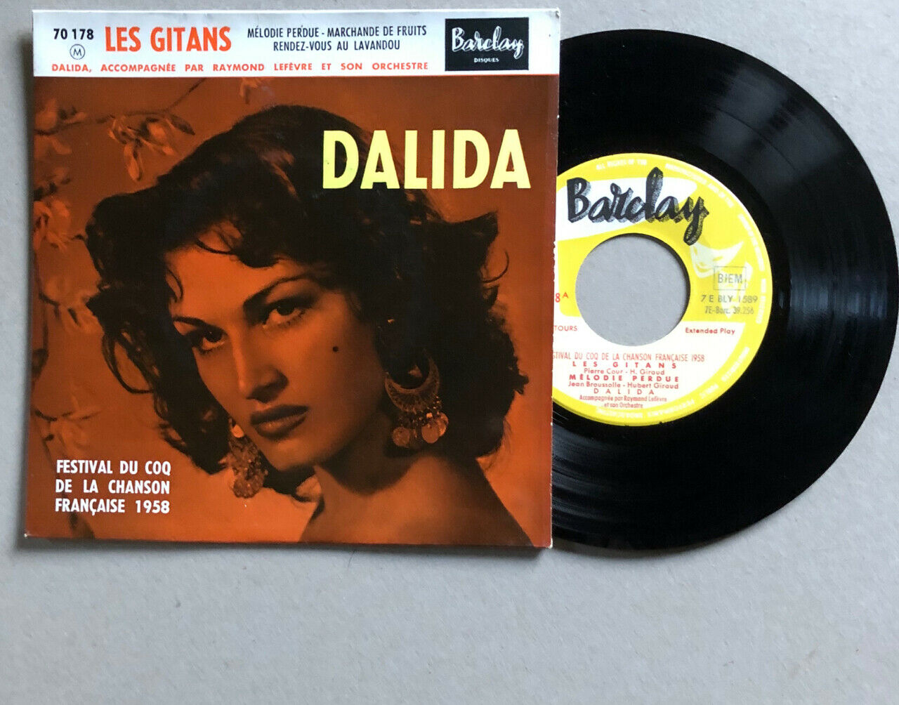 Dalida — Les gypsies + 3 — EP 45 RPM 7" — Barclay — 70 178 — 1958.