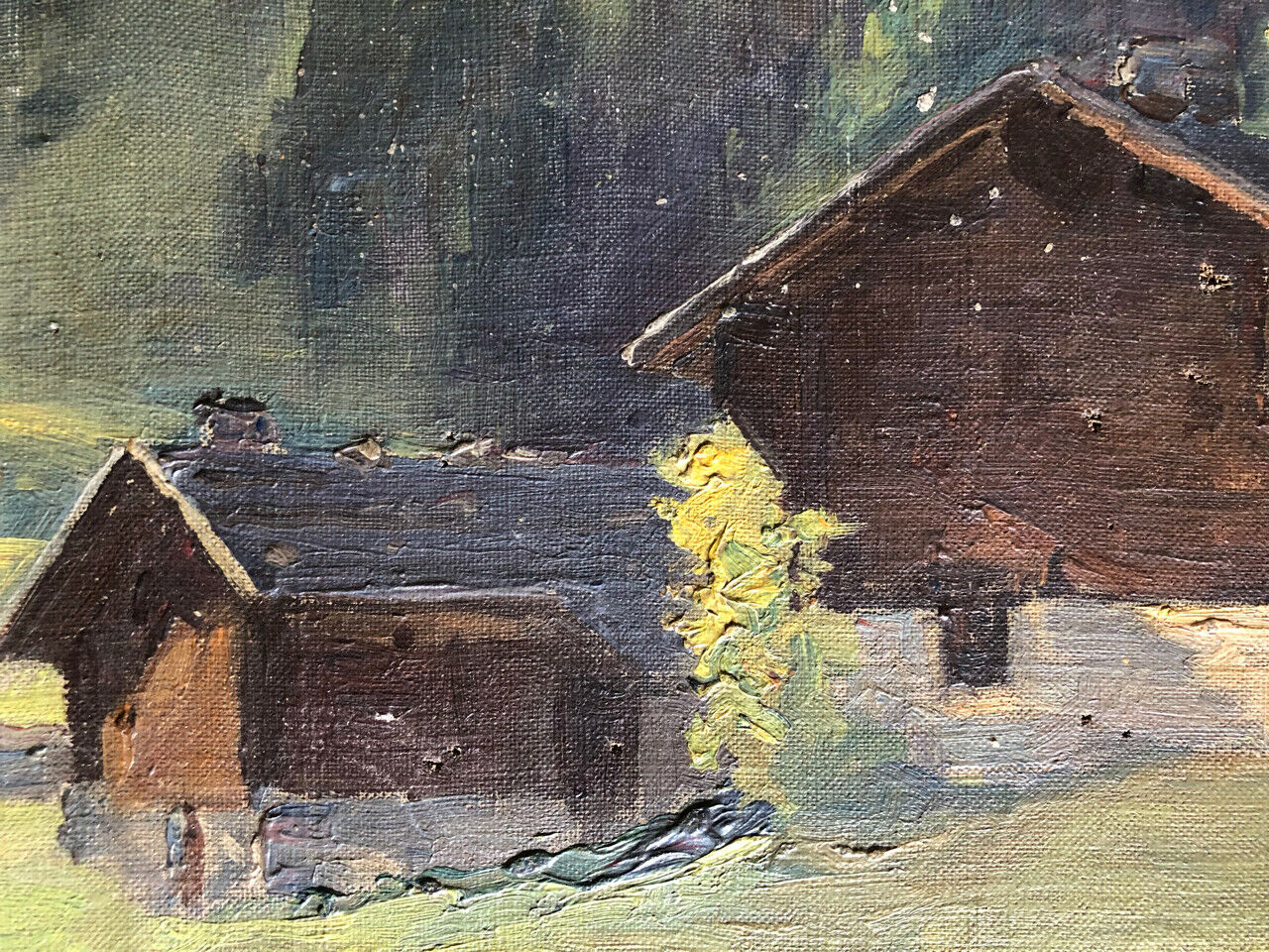 Paysage alpin — huile sur toile — XIXème. — 23 x 32 cm.