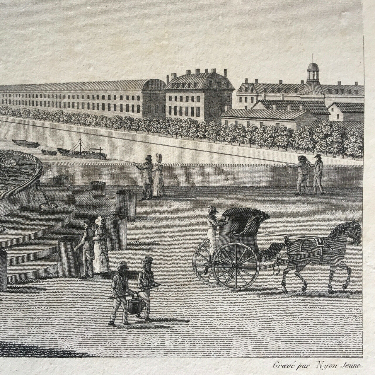 Pierre Courvoisier — Fontaine triomphale place de la Bastille — gravure — c.1830
