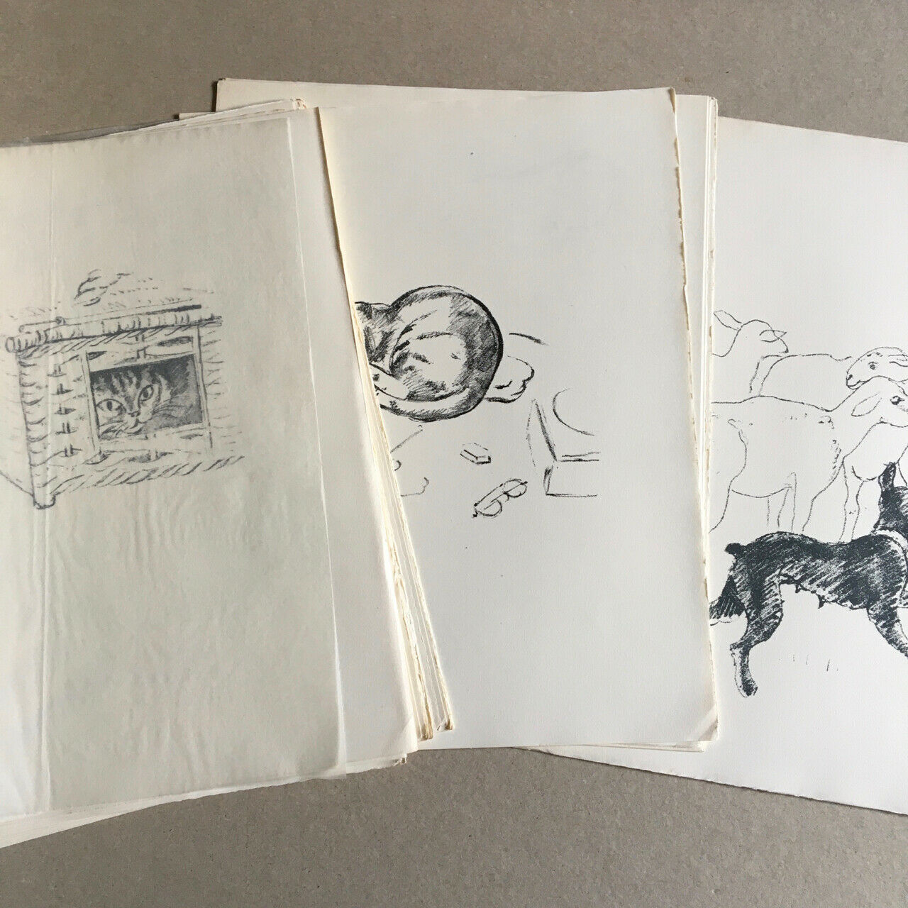 Colette — 12 Dialogues de bêtes — ill. Mourlot — n° avec suite — Pen-Mur — 1945.