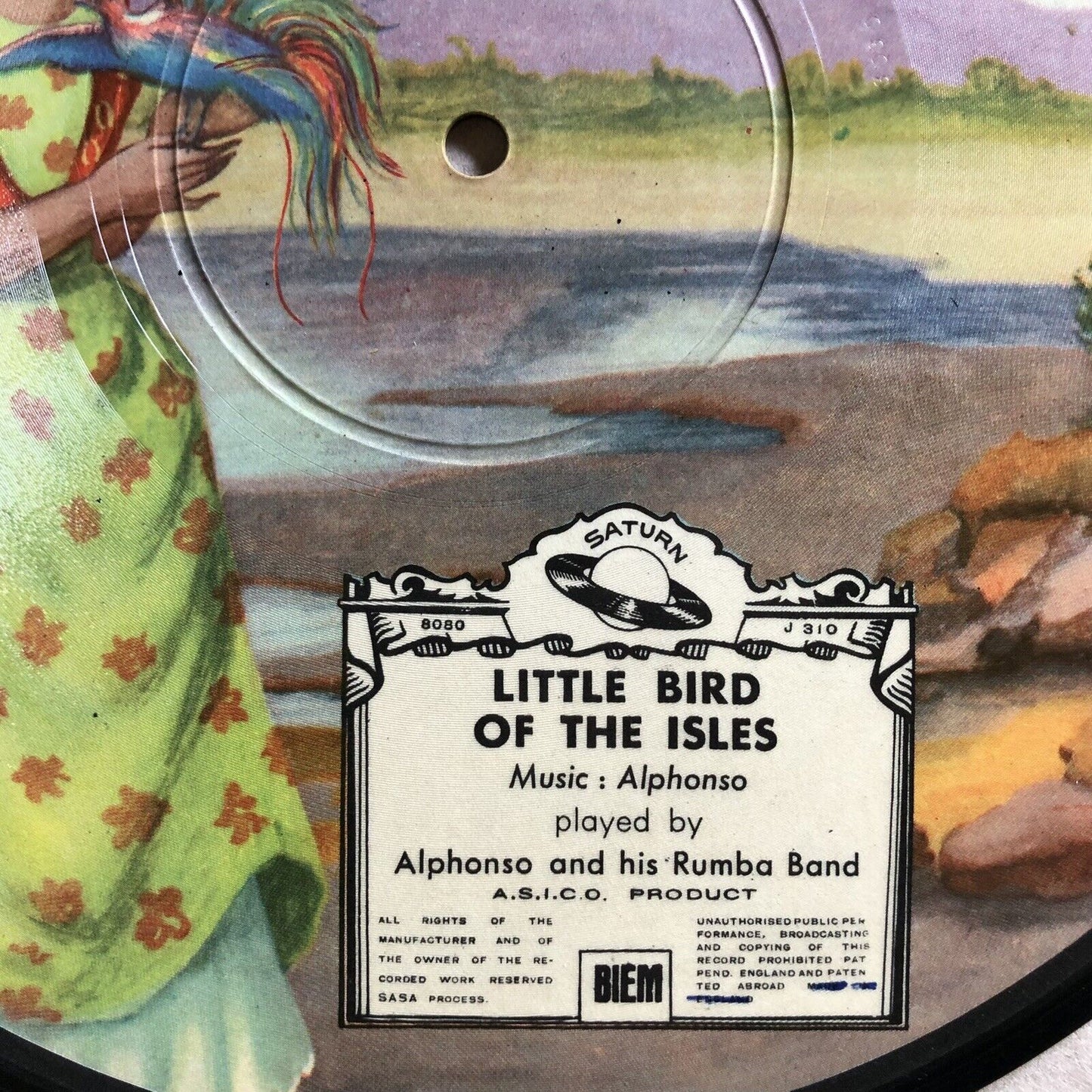 Alphonso and his rumba band — Picture disc — Brun/ Crépin— Saturne J310 — 78 rpm