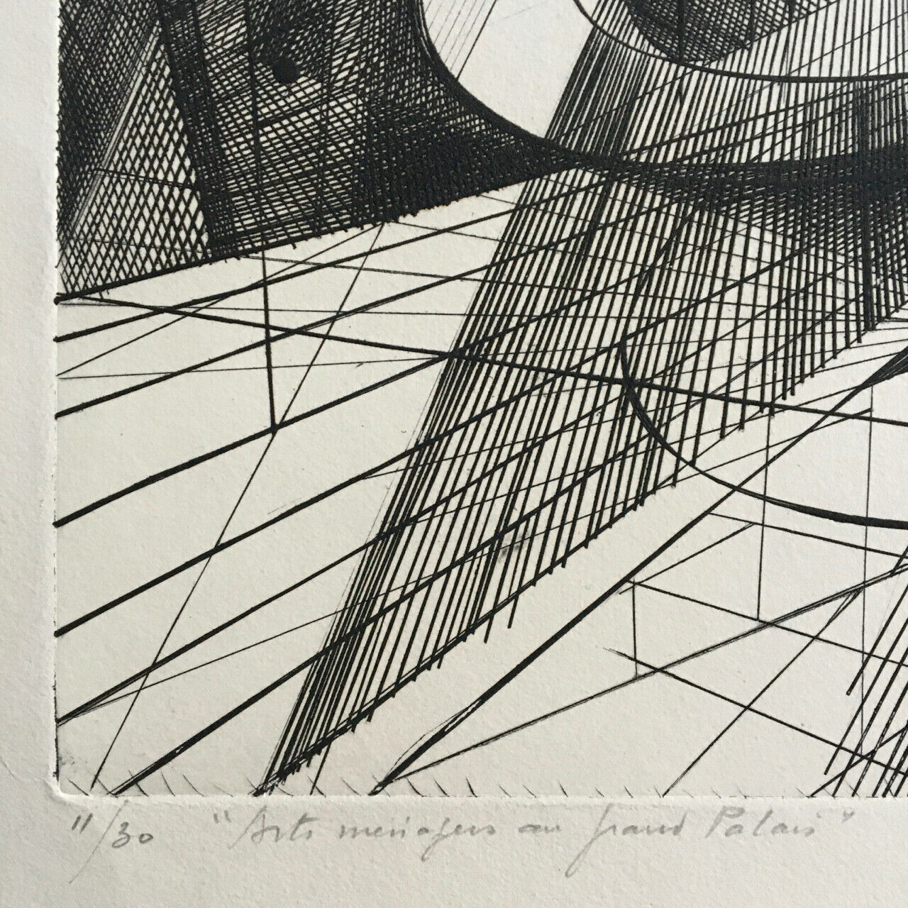 Germaine de Coster — Arts ménagers au Grand Palais — burin n° / 30 & signé —1959