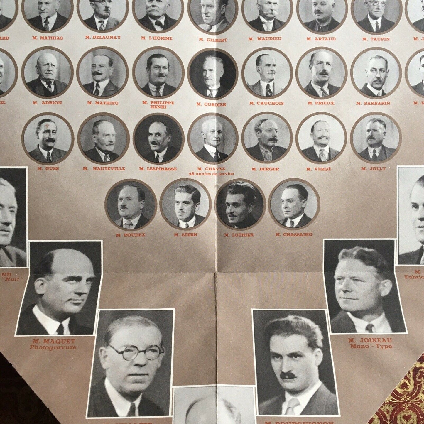 Clichés Union (Gillot…) fold-out advertising & trombinoscope — lithography — 1930