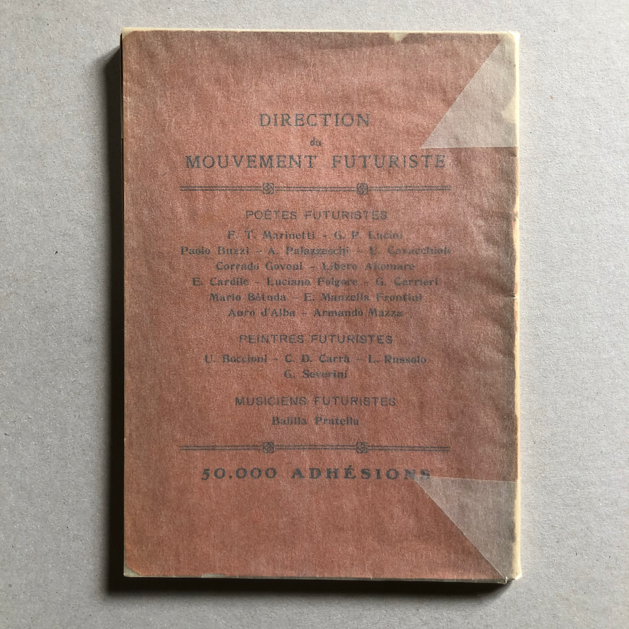 Filippo Tommaso Marinetti — La Bataille de Tripoli — e.o. — Ed. Futuriste — 1912