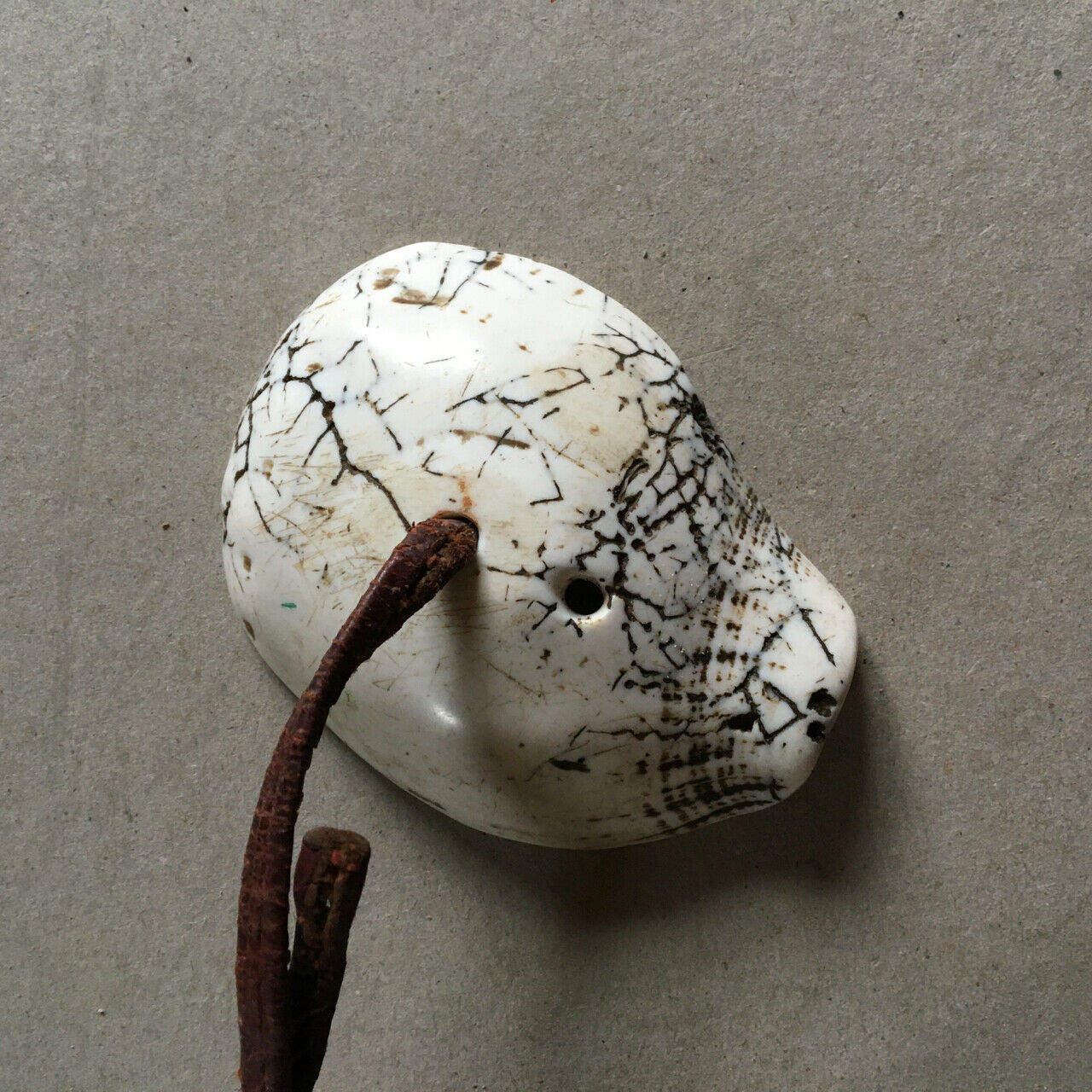 Ritual gourd (Cha-Bum) of "geshe" for ablutions — Tibet — bronze & fabric