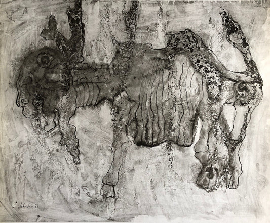 Jan Lebenstein — affiche d'exposition à la galerie Lacloche — 65 x 45 — 1964.