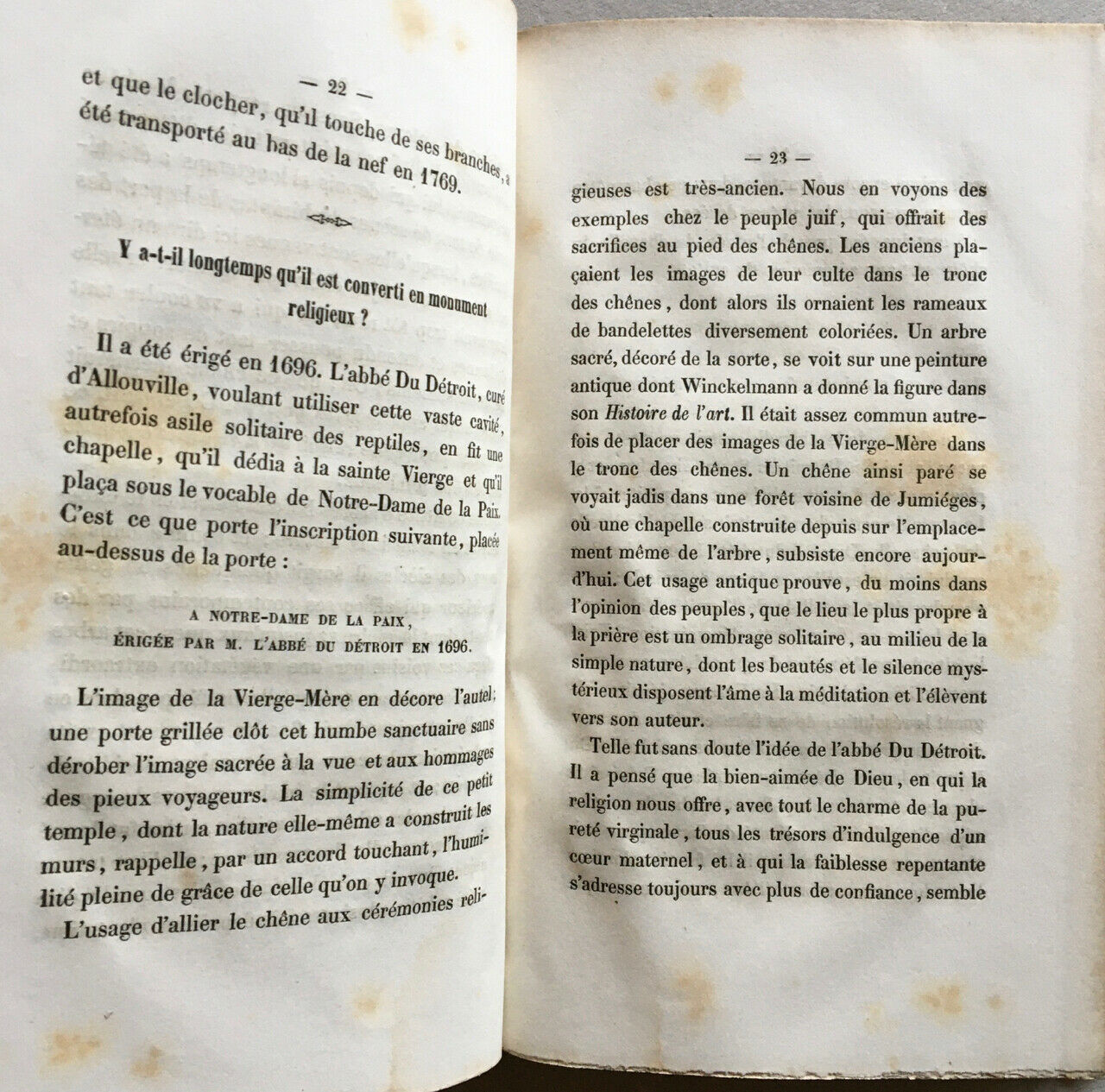 Notice sur le gros chêne d'Allouville ou chêne chapelle (Yvetot) — Mégard — 1856