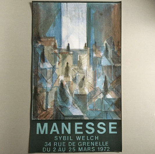 Claude Manesse — lithographic poster — Galerie Sybil Welch — 1972.