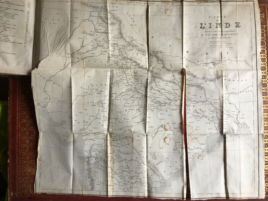 JACQUEMONT - VOYAGE DANS L'INDE - 2 VOL.- É.O. - GRANDE CARTE - FOURNIER - 1833