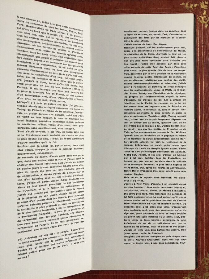 LOUISE NEVELSON - CATALOGUE D'EXPOSITION À LA GALERIE DANIEL CORDIER - 1960.