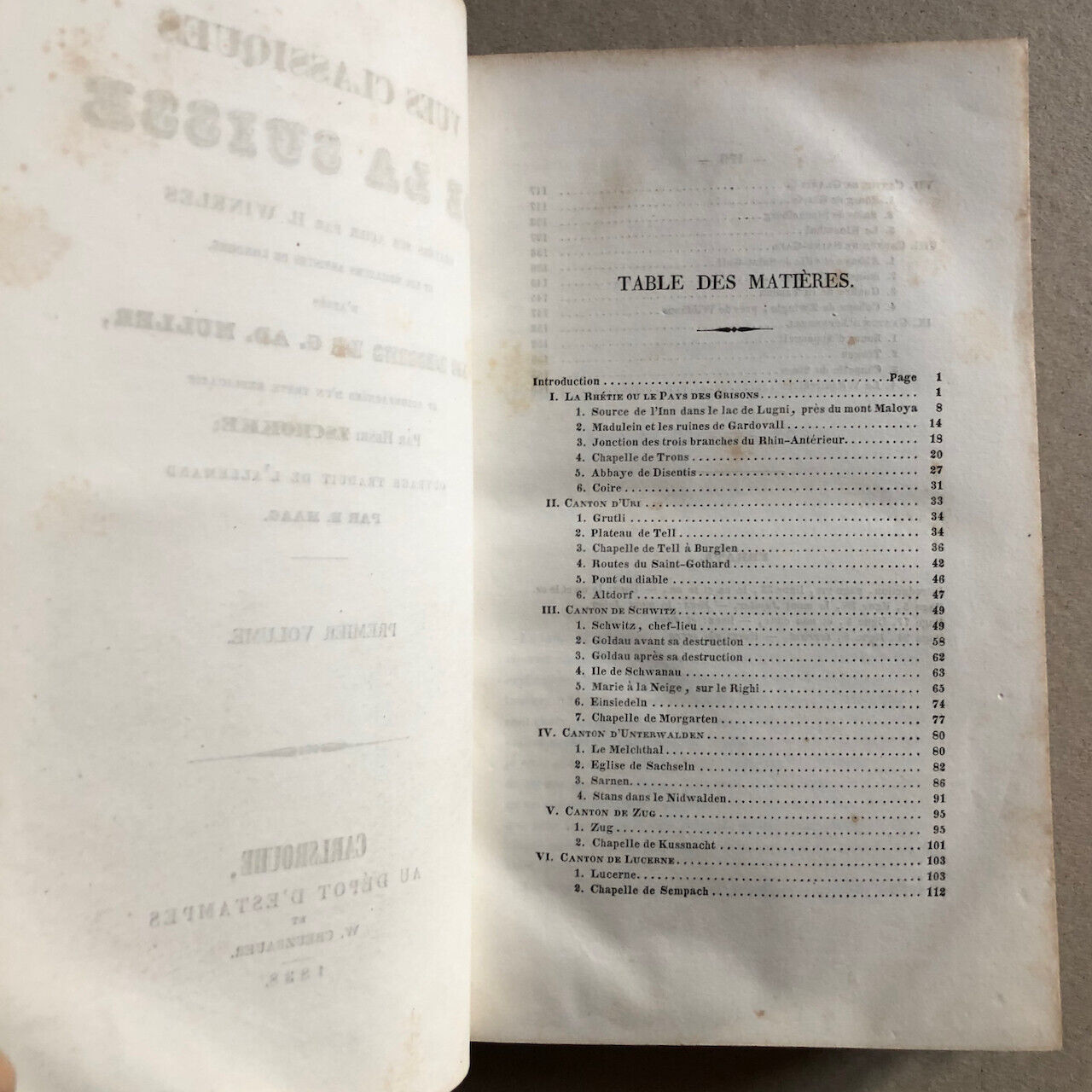 Henri Zschokke — Vues classiques de la Suisse — 85 pl. h. t. — 1ère éd. — 1838.