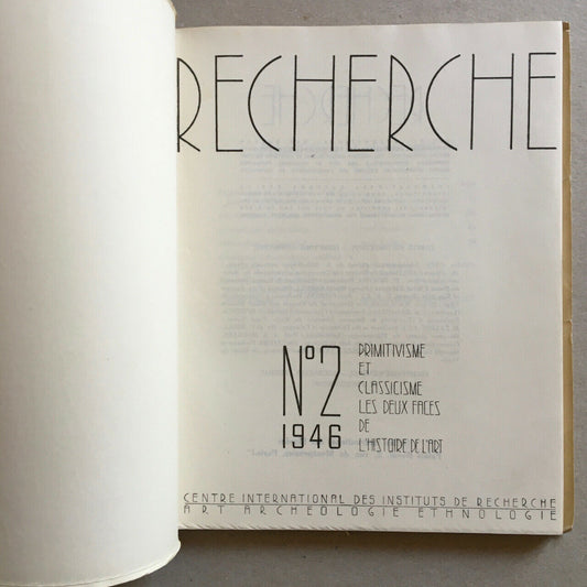 Research n° 2 — Primitivism & classicism, 2 sides art history — 1946.