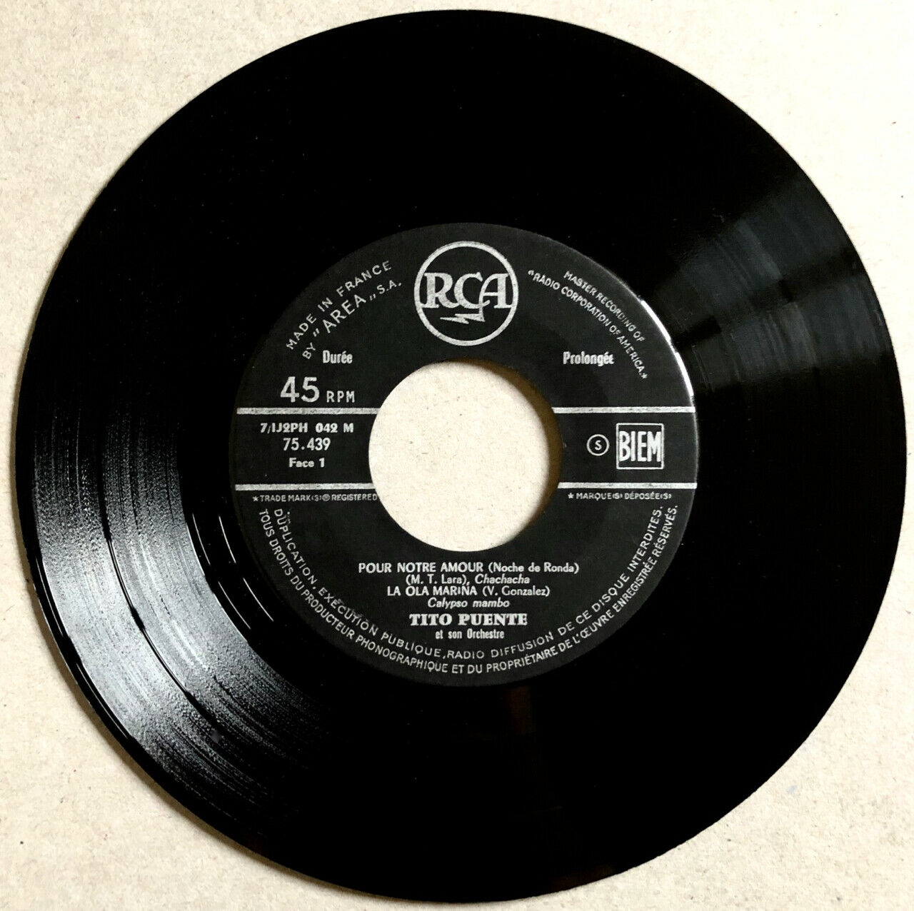 Tito Puente — Pour notre amour + 3 — original French pressing — RCA 75439 1955