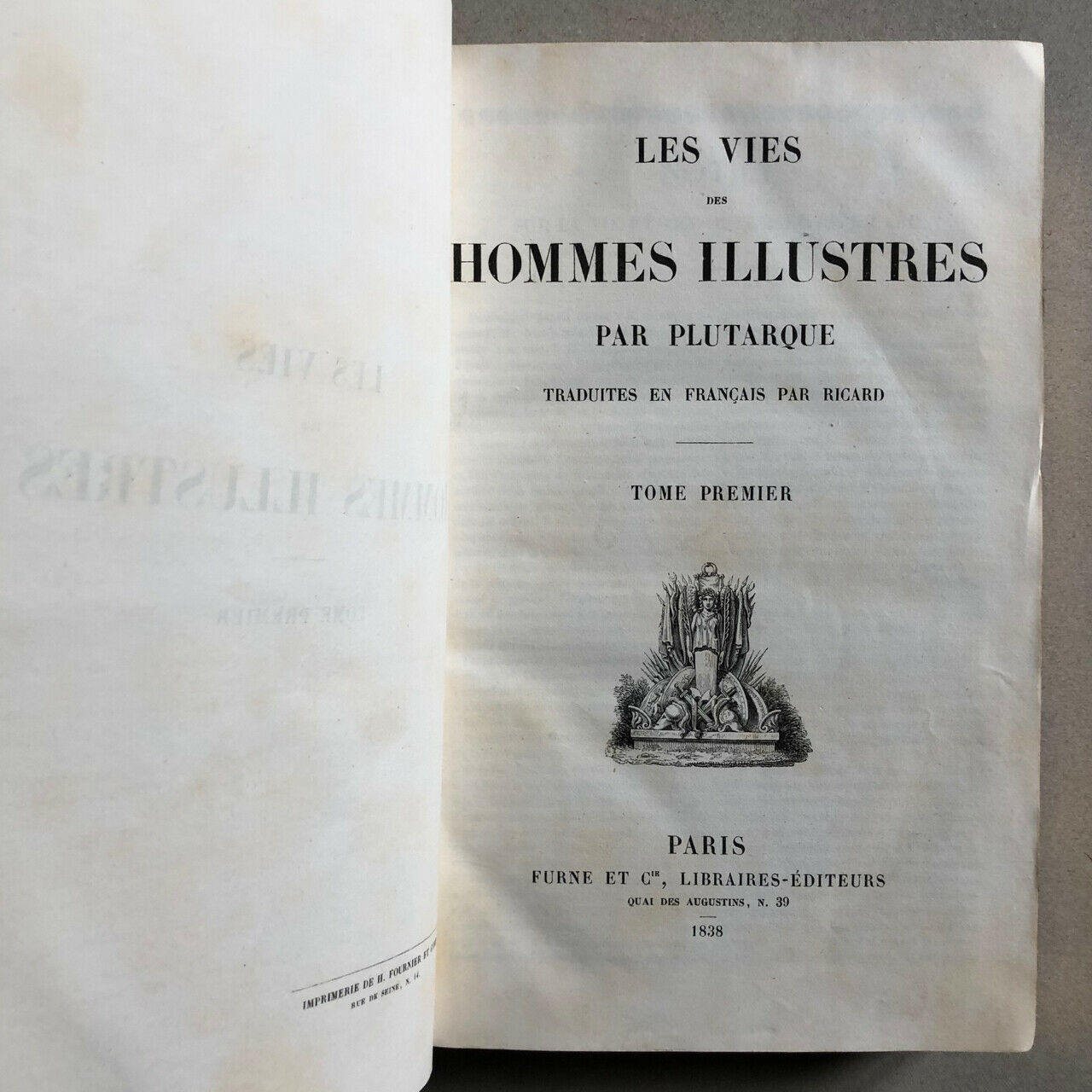 Plutarque — Vies des hommes illustres — trad. Ricard — 20 pl. h.t. — Furne —1838