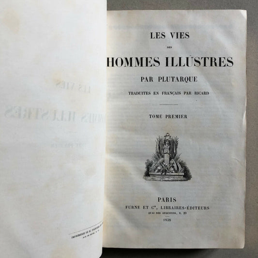 Plutarque — Vies des hommes illustres — trad. Ricard — 20 pl. h.t. — Furne —1838