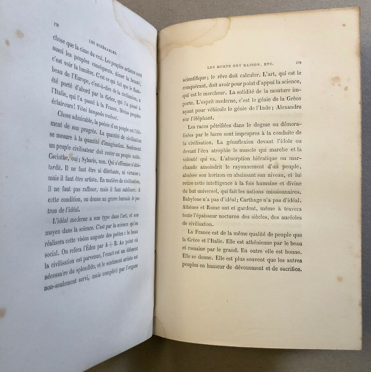 Victor Hugo — Les Misérables — édition originale — 10 vol. — Pagnerre — 1862.