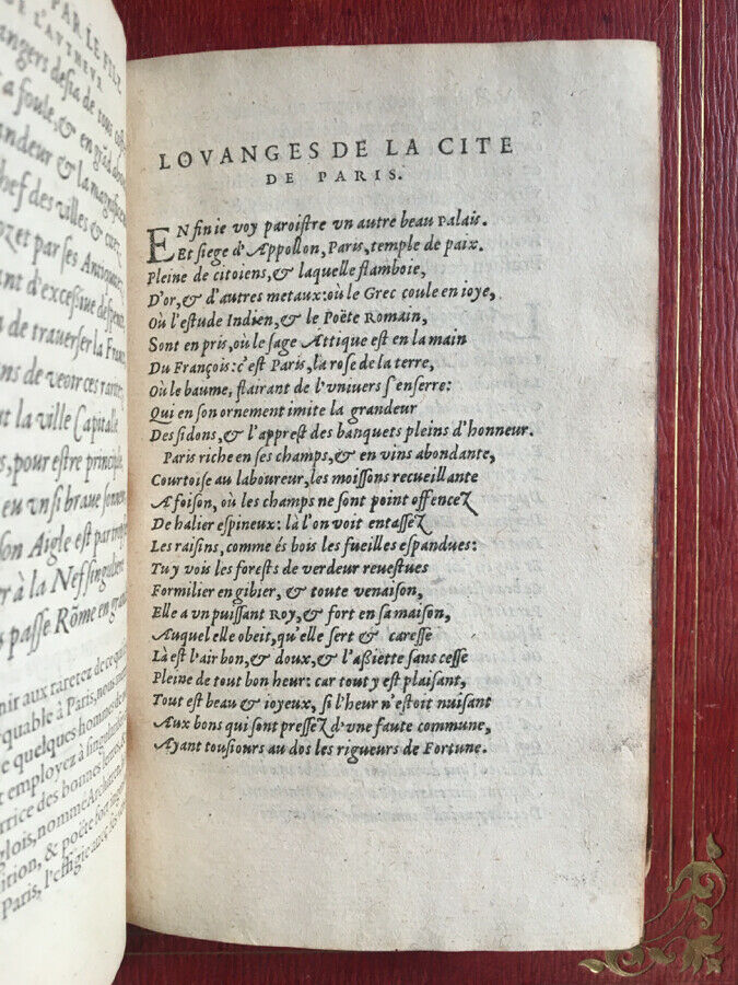 G. CORROZET - LES ANTIQUITÉS CHRONIQUES ET SINGULARITÉS DE PARIS - BONFONS 1586