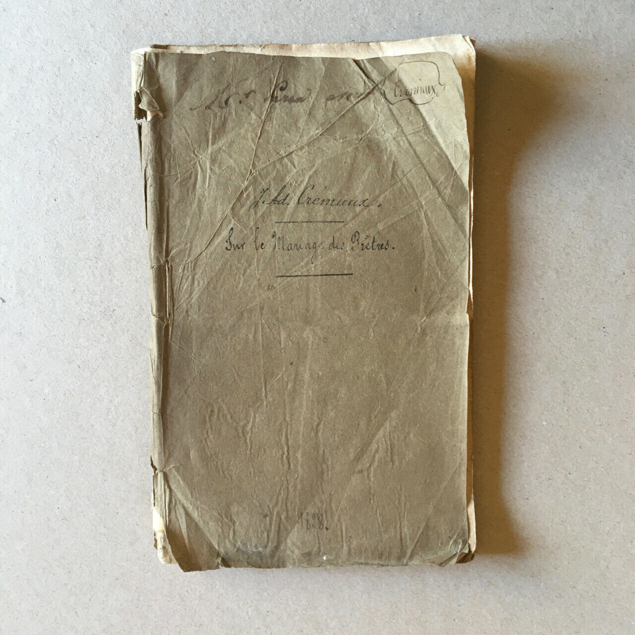 Crémieux, Adolphe — Dissertation sur cette question: L'engagement dans les ordres est-il un empêchement dirimant au mariage? — édition originale — Durand-Belle — 1828