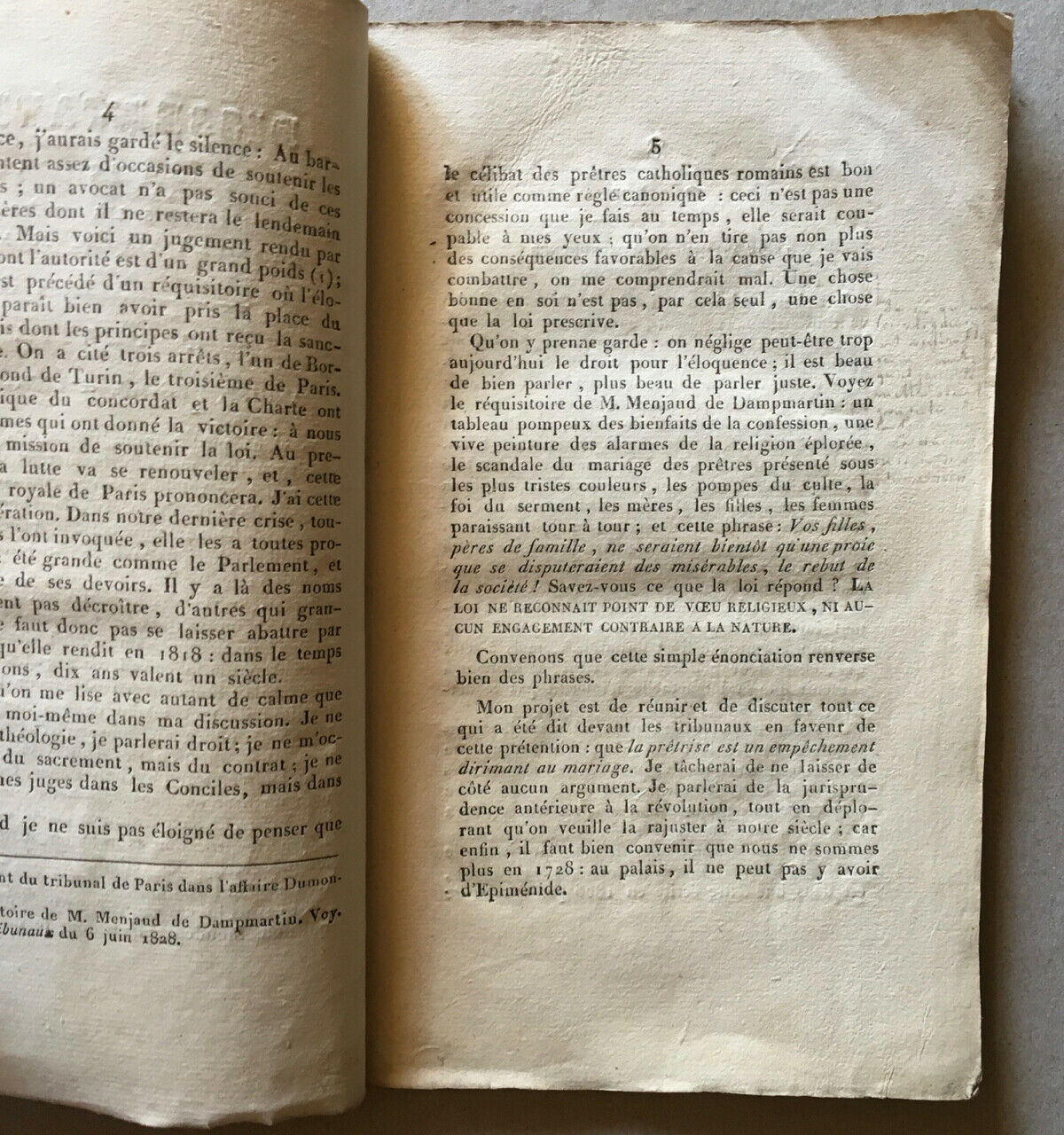 Crémieux, Adolphe — Dissertation sur cette question: L'engagement dans les ordres est-il un empêchement dirimant au mariage? — édition originale — Durand-Belle — 1828