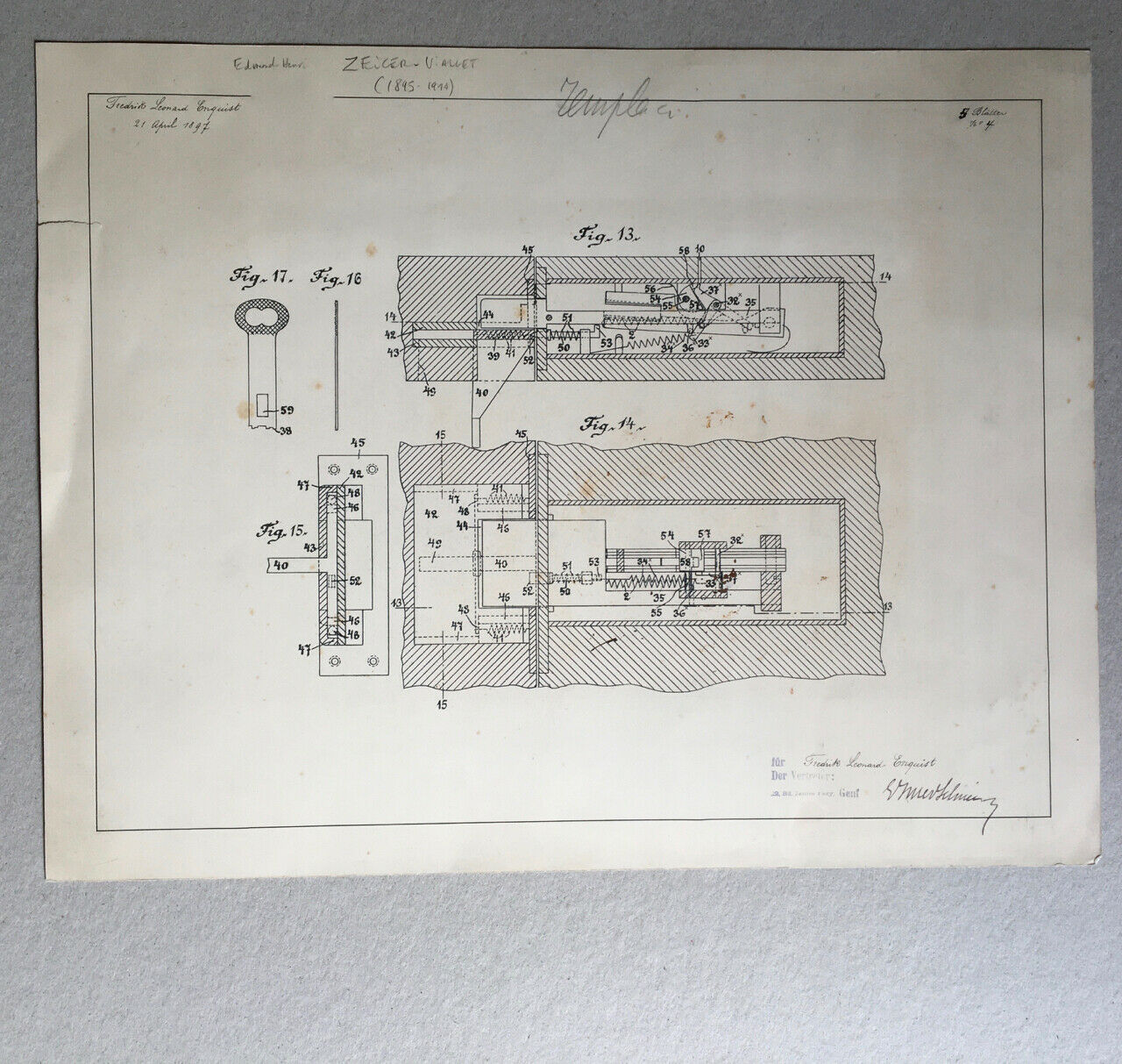 Zeiger-Viallet (1895-1994) — Masks — ink & pencil drawing signed & dated 1918.