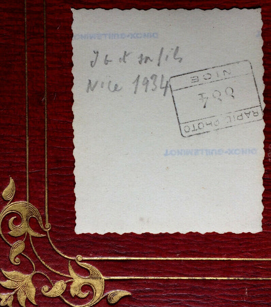 JEAN GUIREC AND HIS SON IN NICE - ORIGINAL SILVER PRINT - 5x6 cm. - 1934.