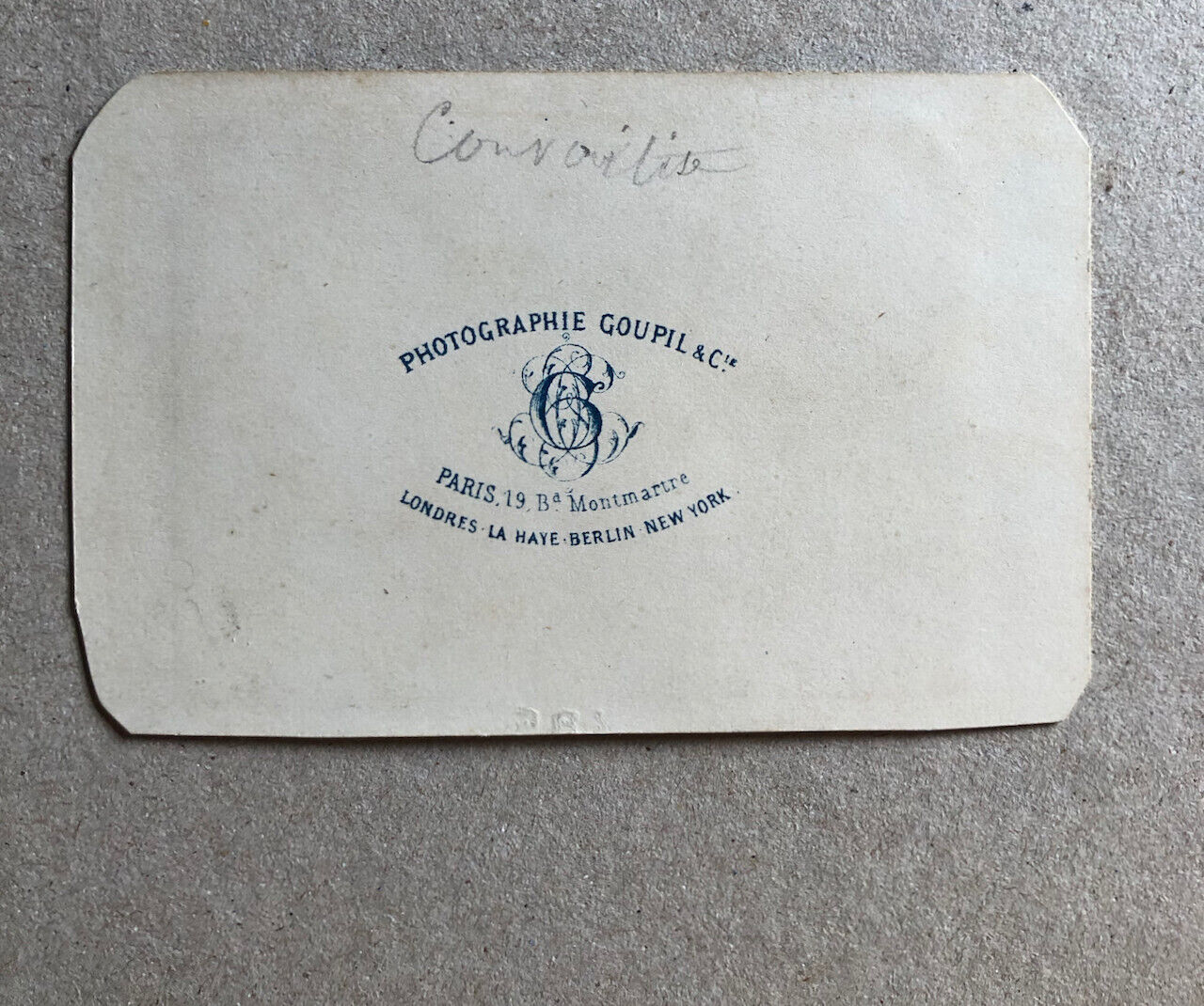 La Convoitise — Tableau photographié — CDV carte de visite — Goupil — c. 1865.