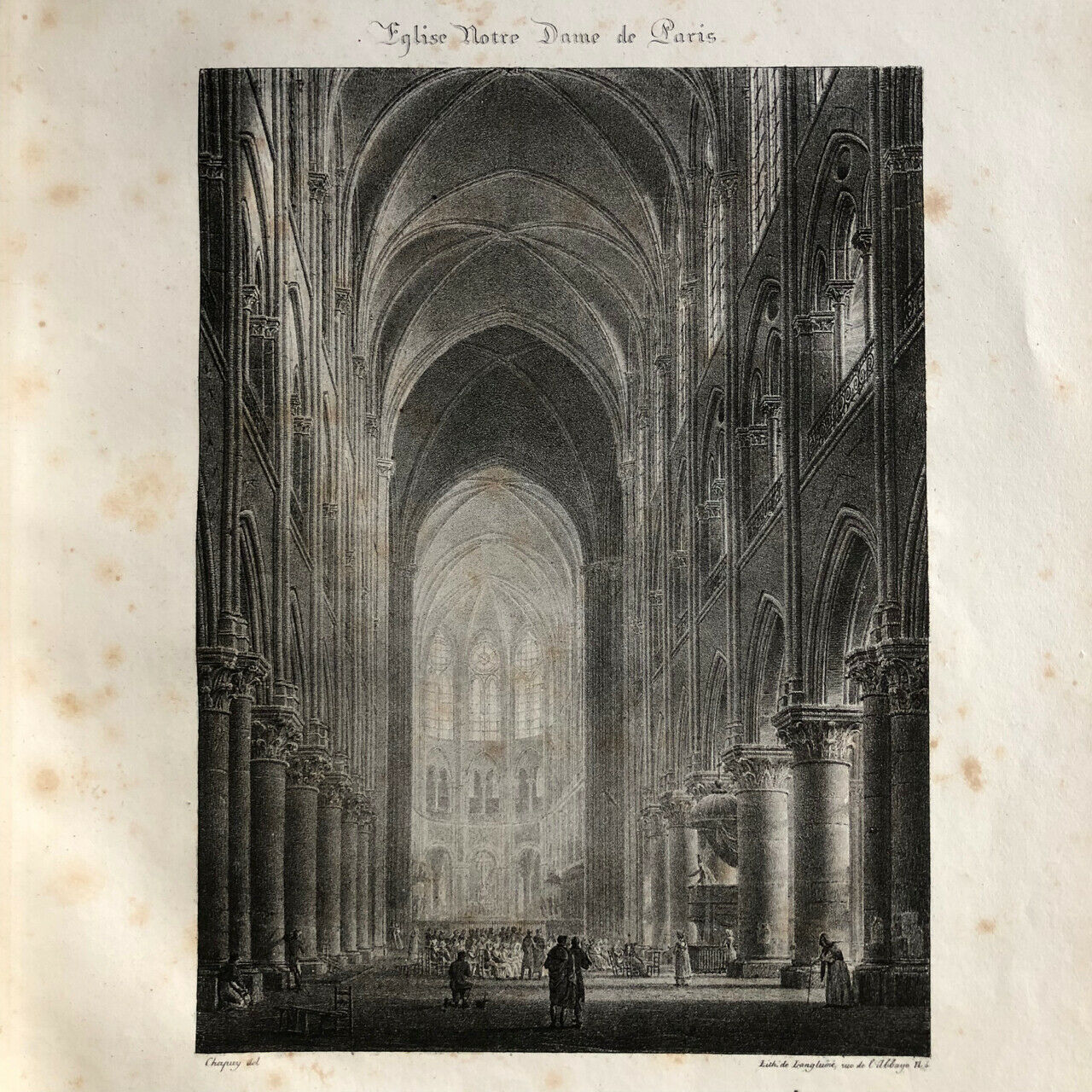 Nicolas Chapuy — Cathedral of Paris — 9 pl. HT lithographs — Leblanc — 1823