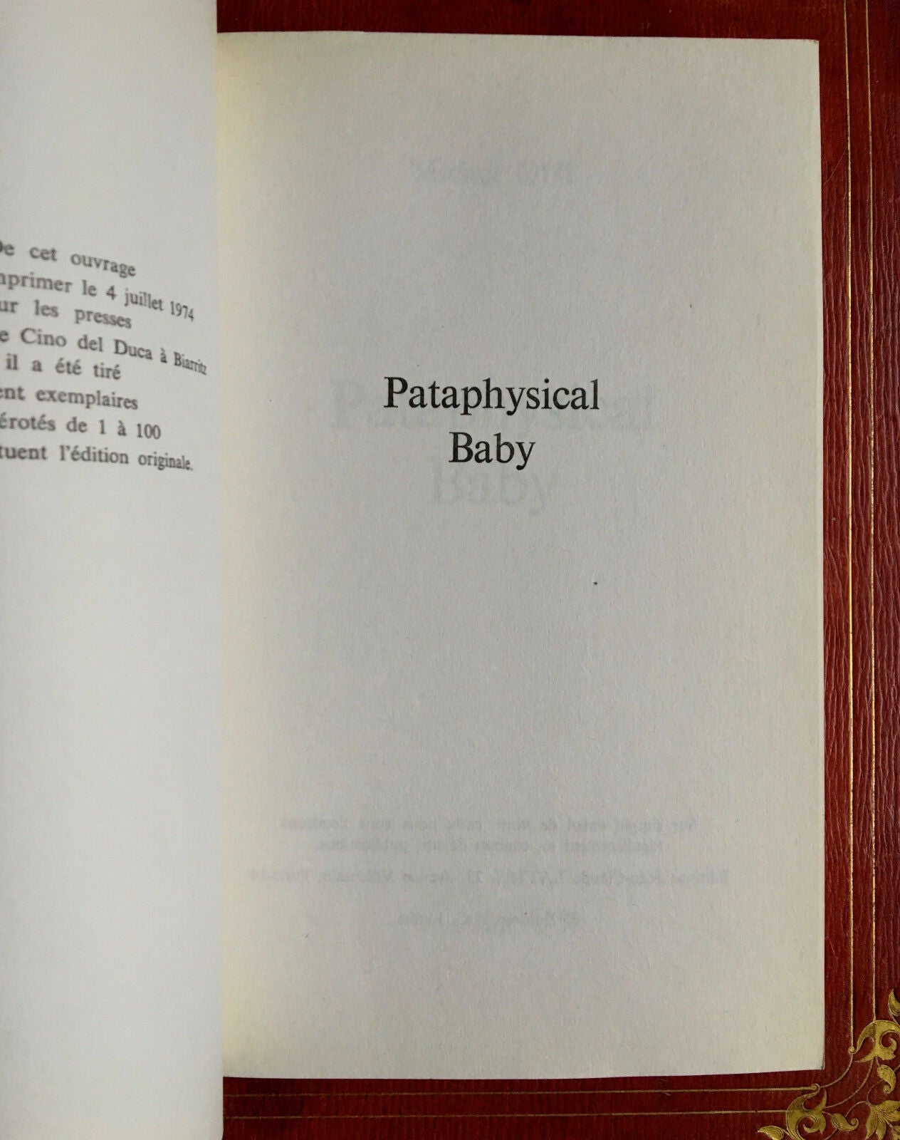 MICHEL OHL - PATAPHYSICAL BABY - ÉDITION ORIGINALE - LATTÈS - 1974.