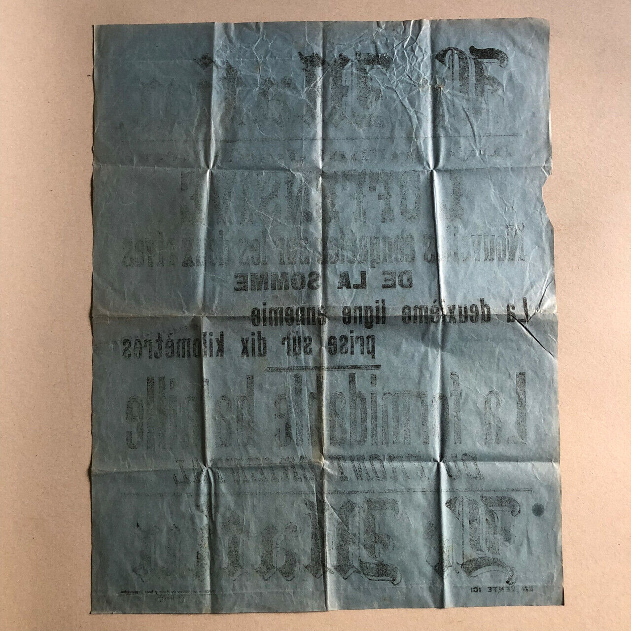 Le Matin — Offensive de la Somme — Affichette de kiosque — 6 juillet 1916.