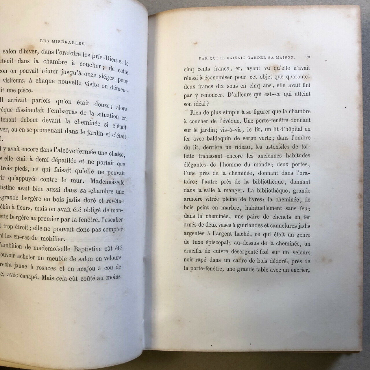 Victor Hugo — Les Misérables — édition originale — 10 vol. — Pagnerre — 1862.
