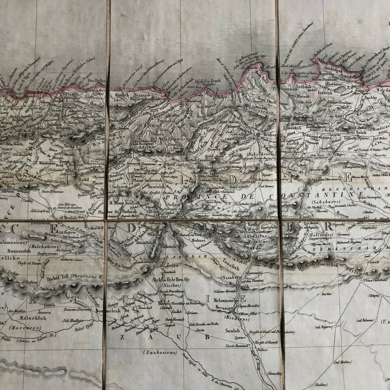 Lapie — Map of Algiers and Tunis — colored — Picquet — 76 x 107.5 cm. — 1829.