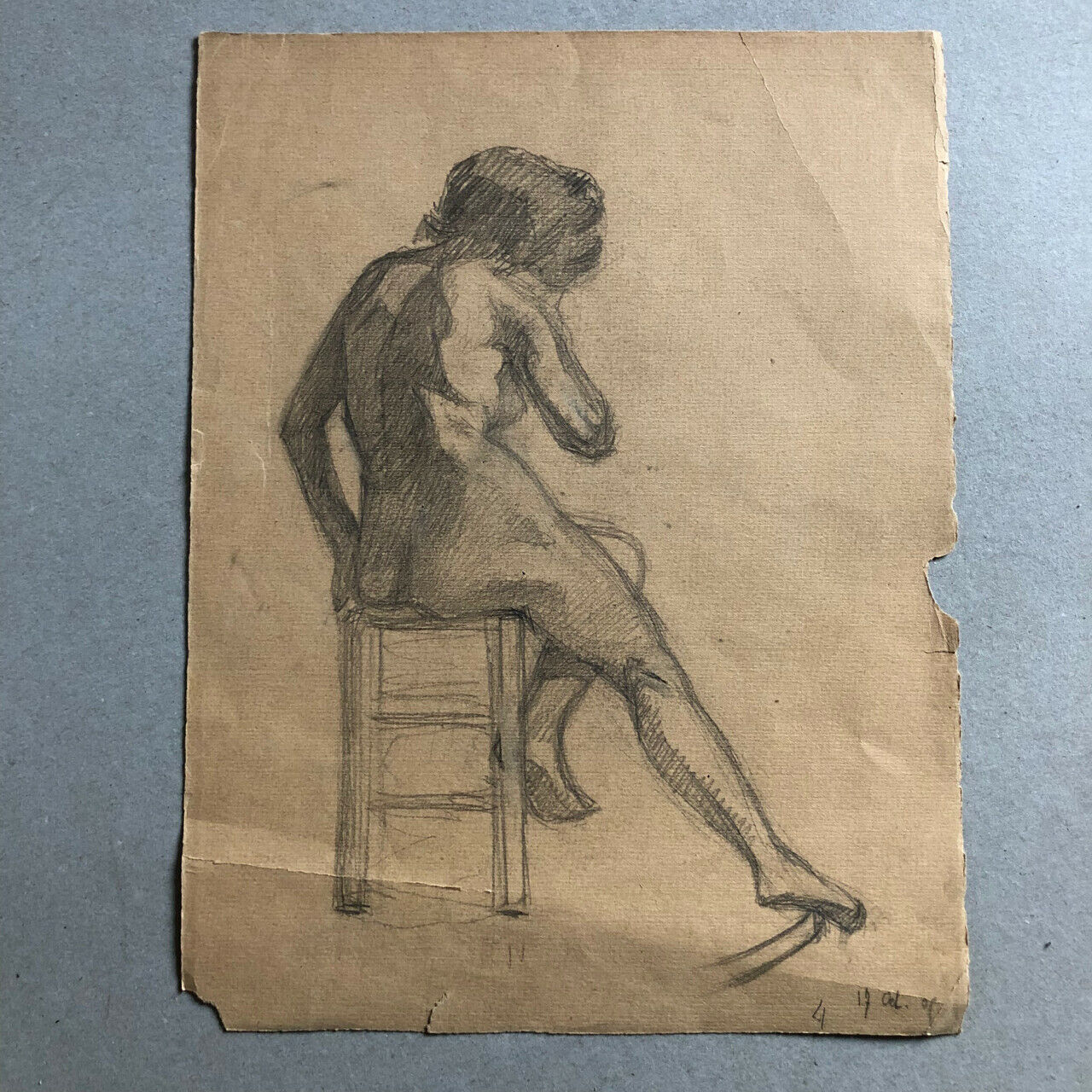 Anonymous — female nude studies — graphite on paper — 1905 — 32x25 cm