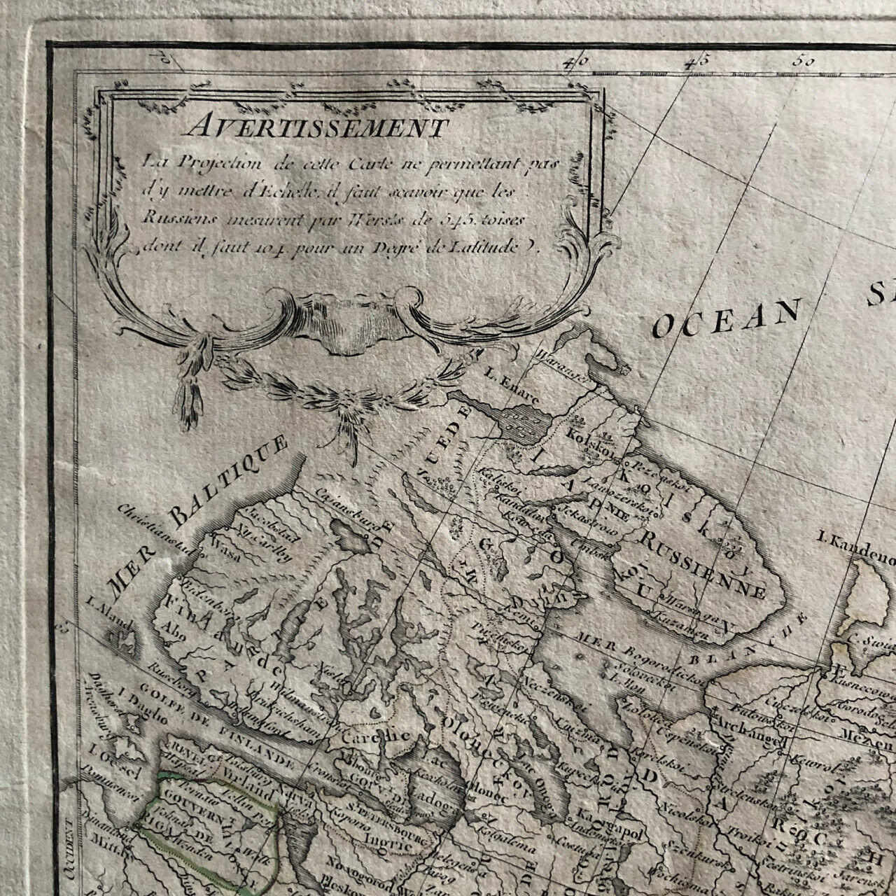 Jean Janvier — Russie d'Europe, Asie — coloriée — Lattre — 32 x 46 cm. — 1775.