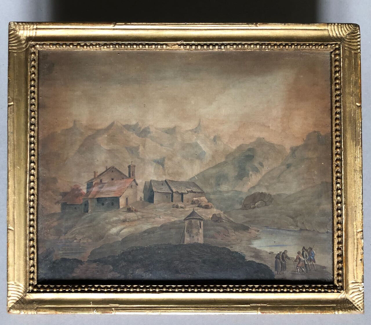 Friedrich Rosenberg — vue du mont St. Gothard — eau-forte aquarellée — c. 1790.