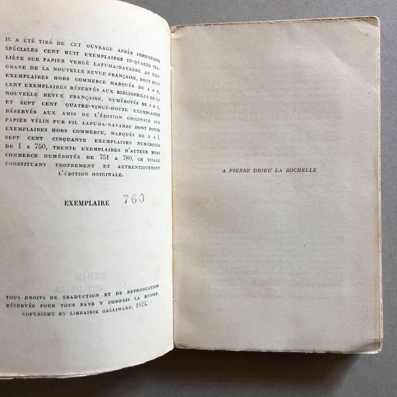 Louis Aragon — Le Libertinage — é.o. / pur fil — Nouvelle Revue Française — 1924