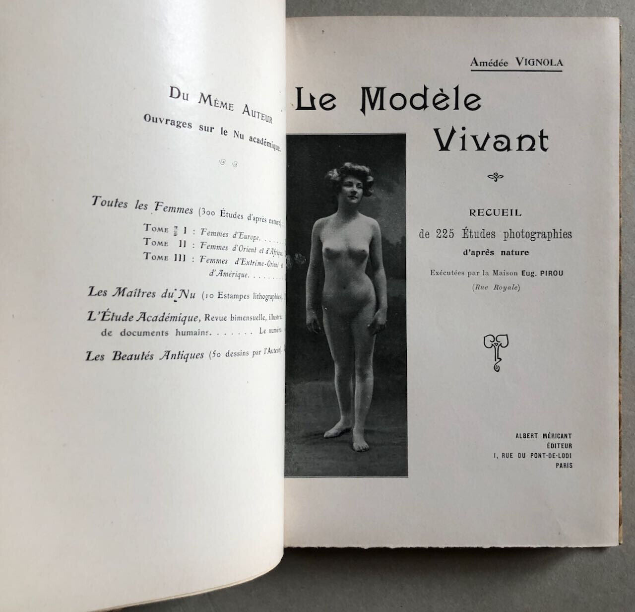 Amédée Vignola — Le Modèle vivant — 225 photographies — Méricant — 1903.