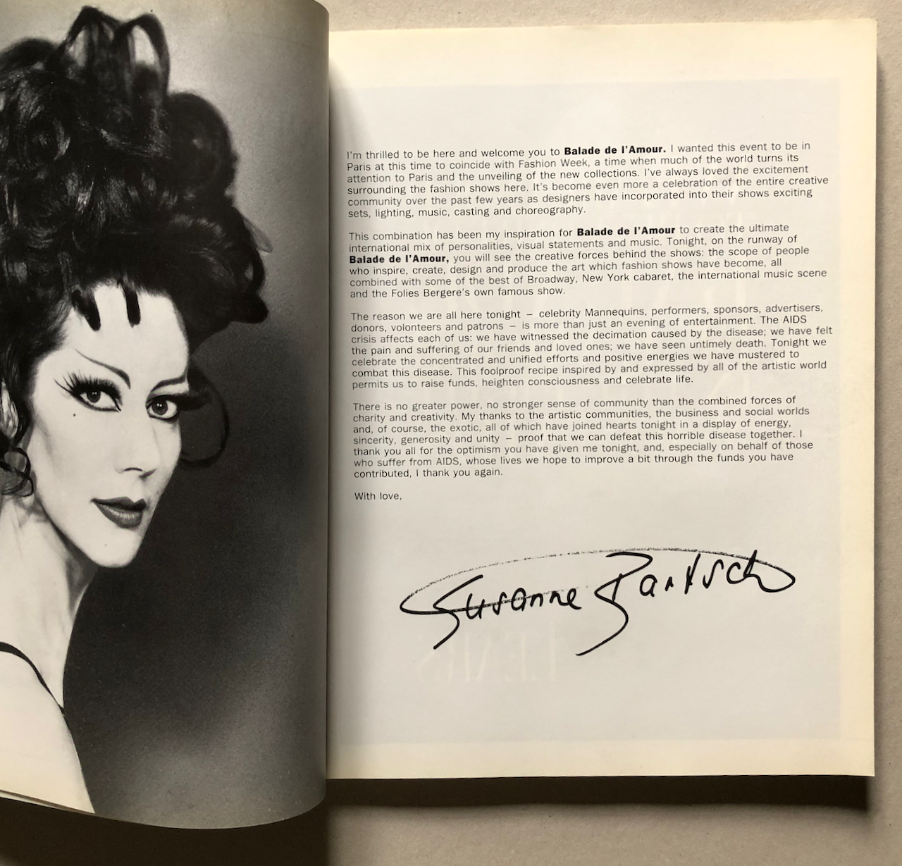 Susanne Bartsch — La Ballade de l'amour — Aids benefit SIDA — Conde Nast — 1992.